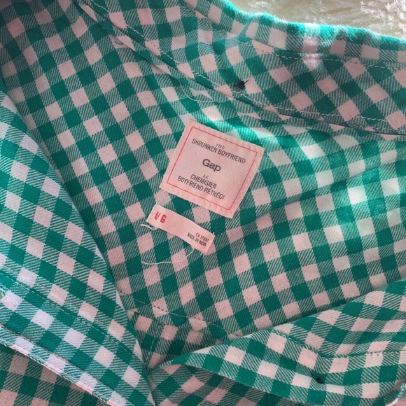 Green gingham button down cotton long sleeve shirt slim fit large - Picture 12 of 14